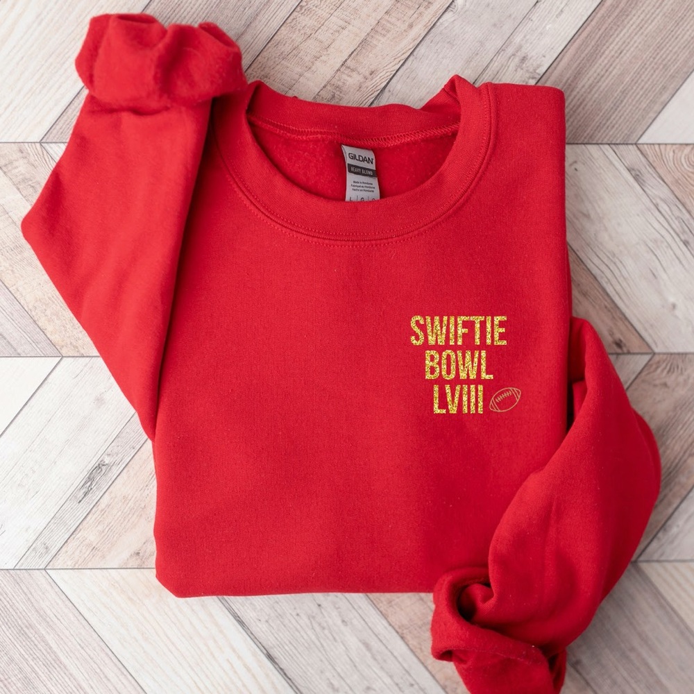 Swiftie Bowl LIX red sweatshirt S-2XL